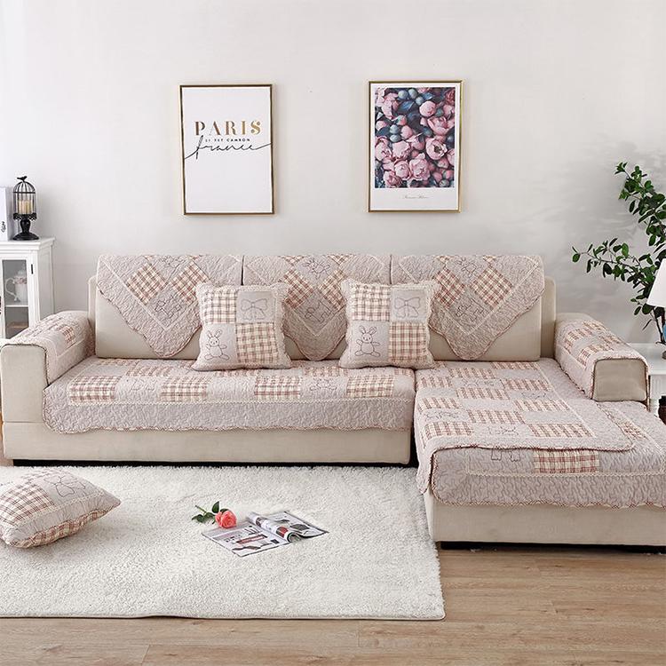 Vintage Patchwork Cotton Quilted Couch Cover gsft-9052 Secondary image