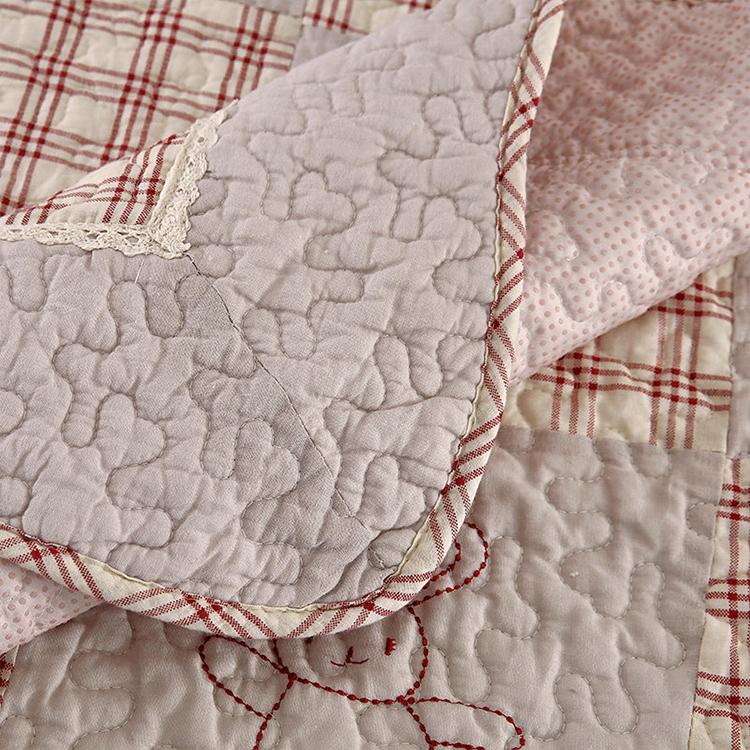 Vintage Patchwork Cotton Quilted Couch Cover — fabric, design and styling detail 019