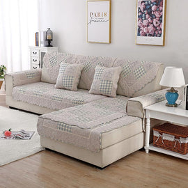 Vintage Patchwork Cotton Quilted Couch Cover — fabric, design and styling detail 023
