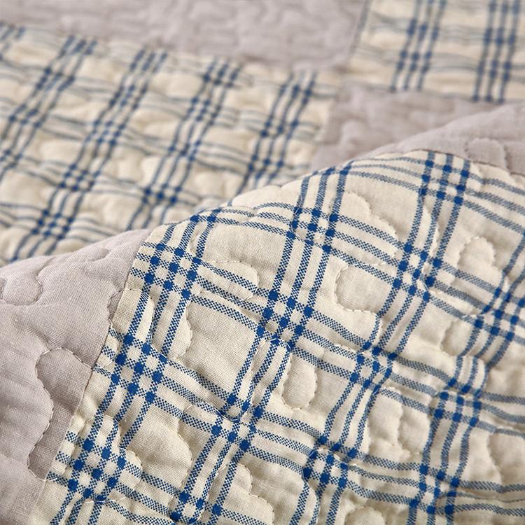 Vintage Patchwork Cotton Quilted Couch Cover — fabric, design and styling detail 026