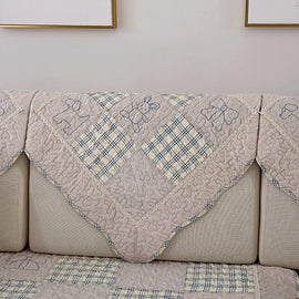 Vintage Patchwork Cotton Quilted Couch Cover — fabric, design and styling detail 028