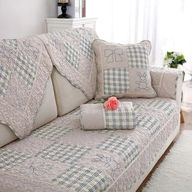 Vintage Patchwork Cotton Quilted Couch Cover — fabric, design and styling detail 029