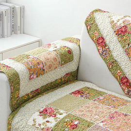 Vintage Patchwork Cotton Quilted Couch Cover — fabric, design and styling detail 039