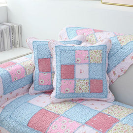 Vintage Patchwork Cotton Quilted Couch Cover — fabric, design and styling detail 043