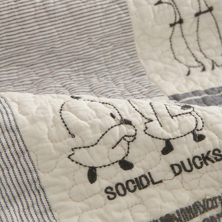 Vintage Patchwork Cotton Quilted Couch Cover — fabric, design and styling detail 100