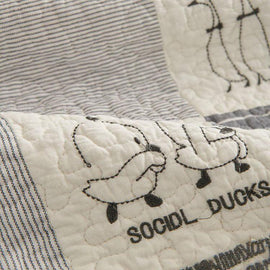 Vintage Patchwork Cotton Quilted Couch Cover — fabric, design and styling detail 100