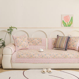 Vintage Patchwork Cotton Quilted Couch Cover — fabric, design and styling detail 107