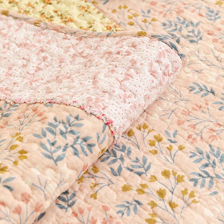 Vintage Patchwork Cotton Quilted Couch Cover — fabric, design and styling detail 109