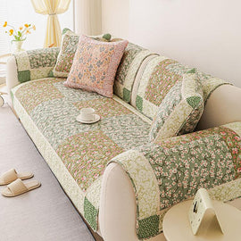 Vintage Patchwork Cotton Quilted Couch Cover — fabric, design and styling detail 118