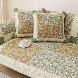 Vintage Patchwork Cotton Quilted Couch Cover — fabric, design and styling detail 119