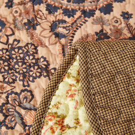 Vintage Patchwork Cotton Quilted Couch Cover — fabric, design and styling detail 125