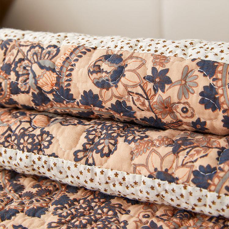 Vintage Patchwork Cotton Quilted Couch Cover — fabric, design and styling detail 126