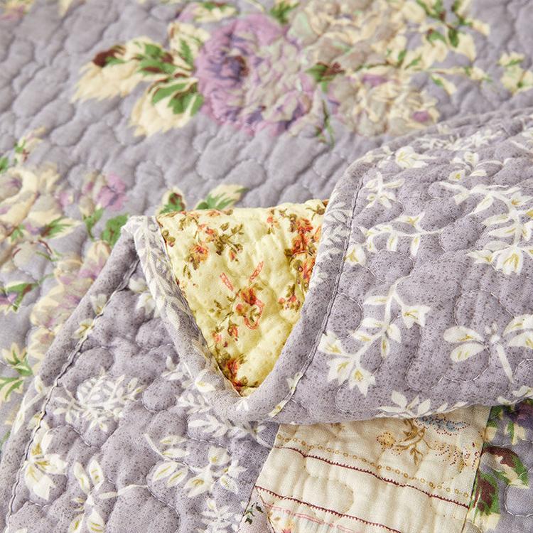 Vintage Patchwork Cotton Quilted Couch Cover — fabric, design and styling detail 129