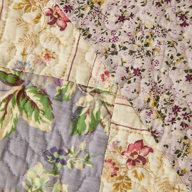 Vintage Patchwork Cotton Quilted Couch Cover — fabric, design and styling detail 131