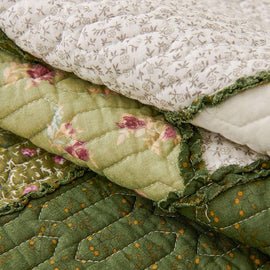 Vintage Patchwork Cotton Quilted Couch Cover — fabric, design and styling detail 150