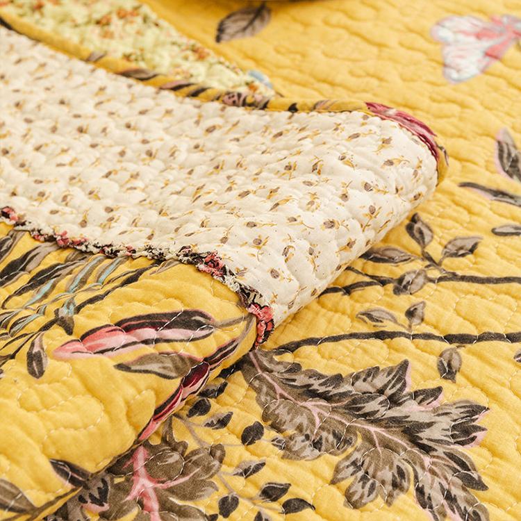 Vintage Patchwork Cotton Quilted Couch Cover — fabric, design and styling detail 161