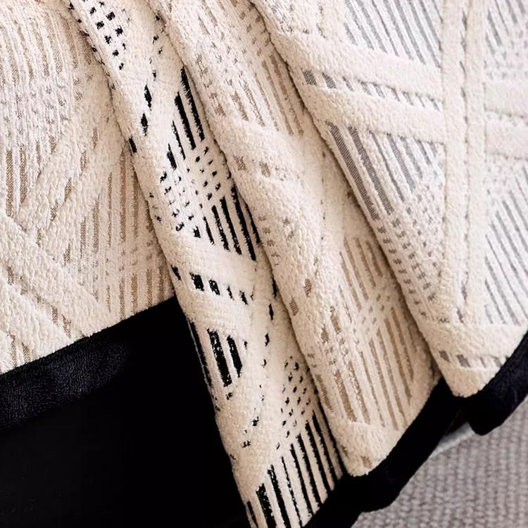 Draped geometric chenille fabric texture — gsft-9055