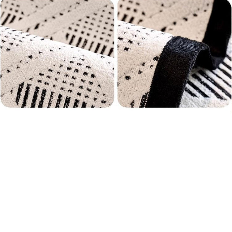 Black geometric fabric and bound edge close-up — gsft-9055