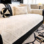 Beige Modern Geometric Chenille Non-Slip Couch Cover