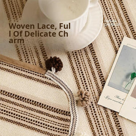 Woven stripe pattern and decorative tassel edging — gsft-9056