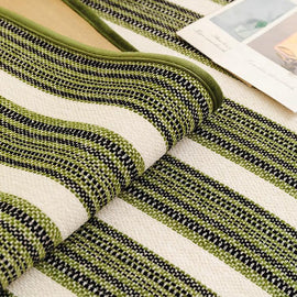 Green and cream woven stripe texture — gsft-9056