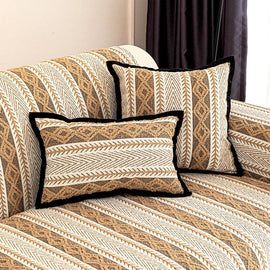 Coordinating striped pillow cover arrangement — gsft-9059