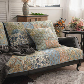 Coordinated floral patchwork seat and backrest covers — gsft-9060