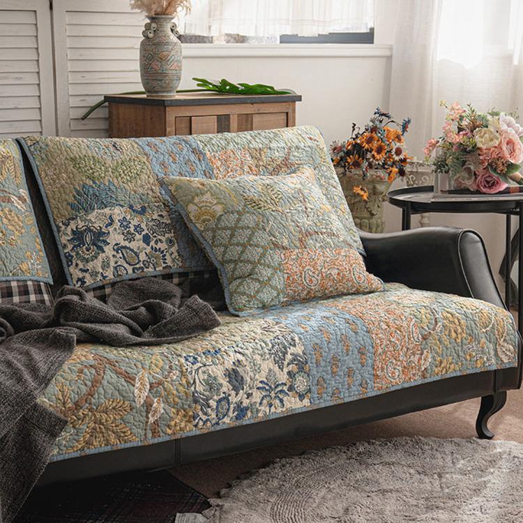 Coordinated floral patchwork seat and backrest covers — gsft-9060