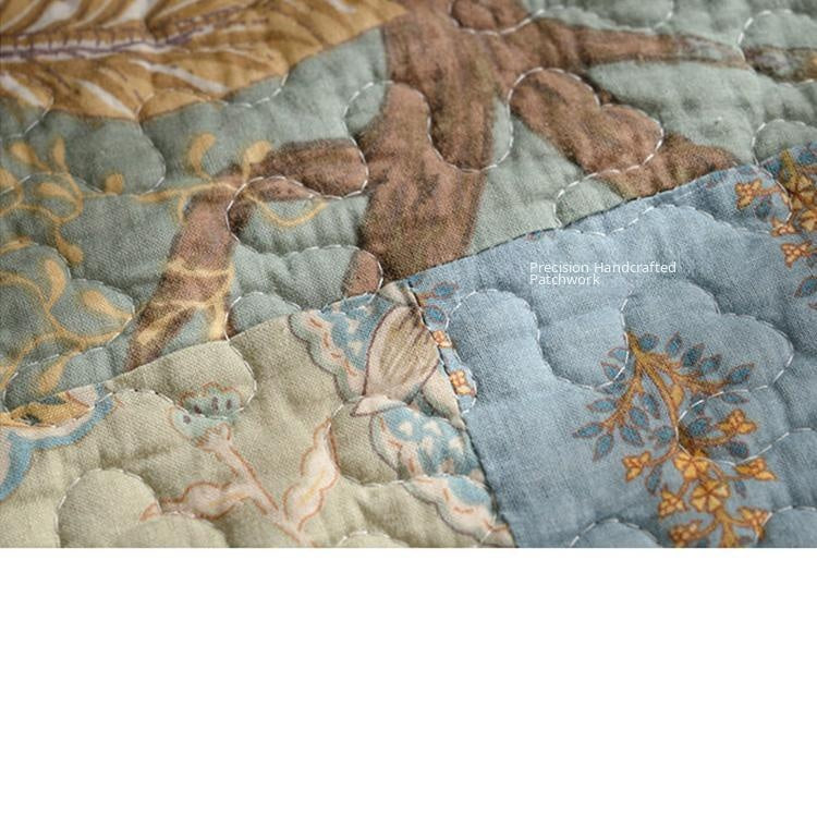 Stitched cotton patchwork fabric close-up — gsft-9060
