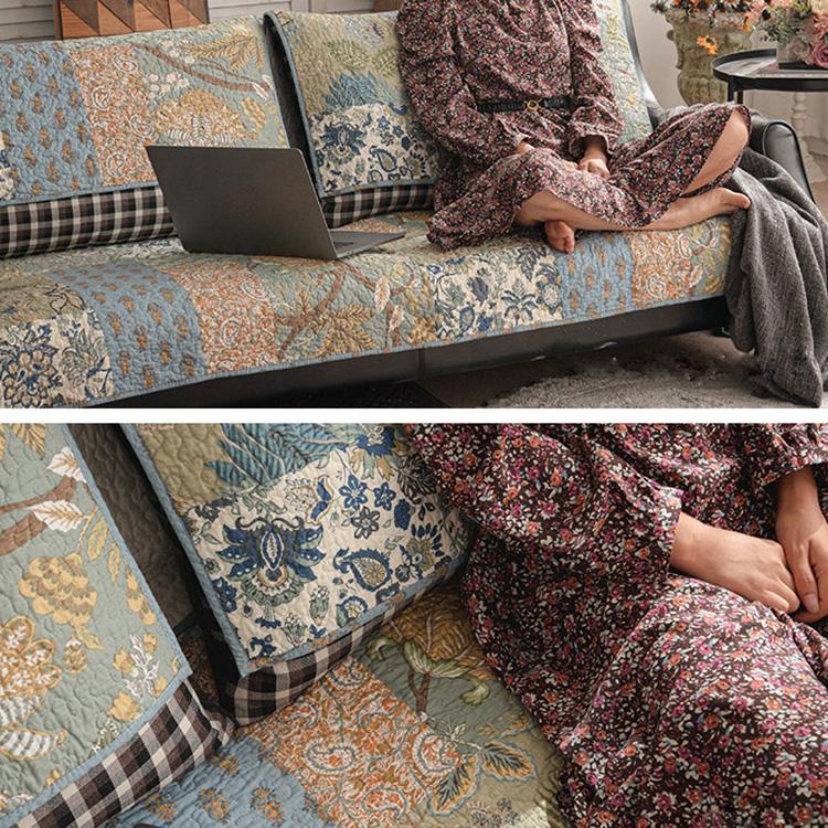 Soft floral patchwork fabric and matching cushion — gsft-9060