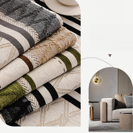 Folded geometric stripe fabrics in four colorways — gsft-9061