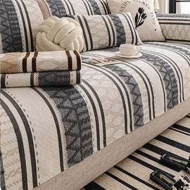 Matching geometric stripe seat and pillow covers — gsft-9061