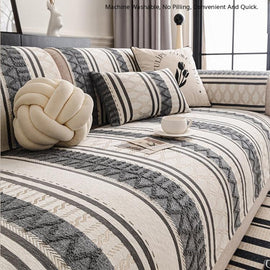 Coordinating geometric stripe backrest and seat covers — gsft-9061