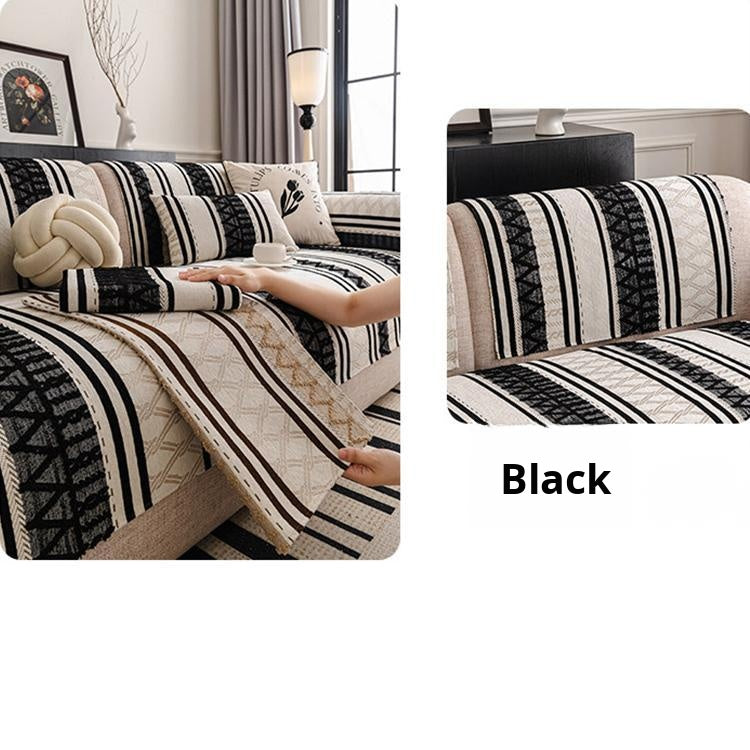 Black geometric cover and pillow styling — gsft-9061