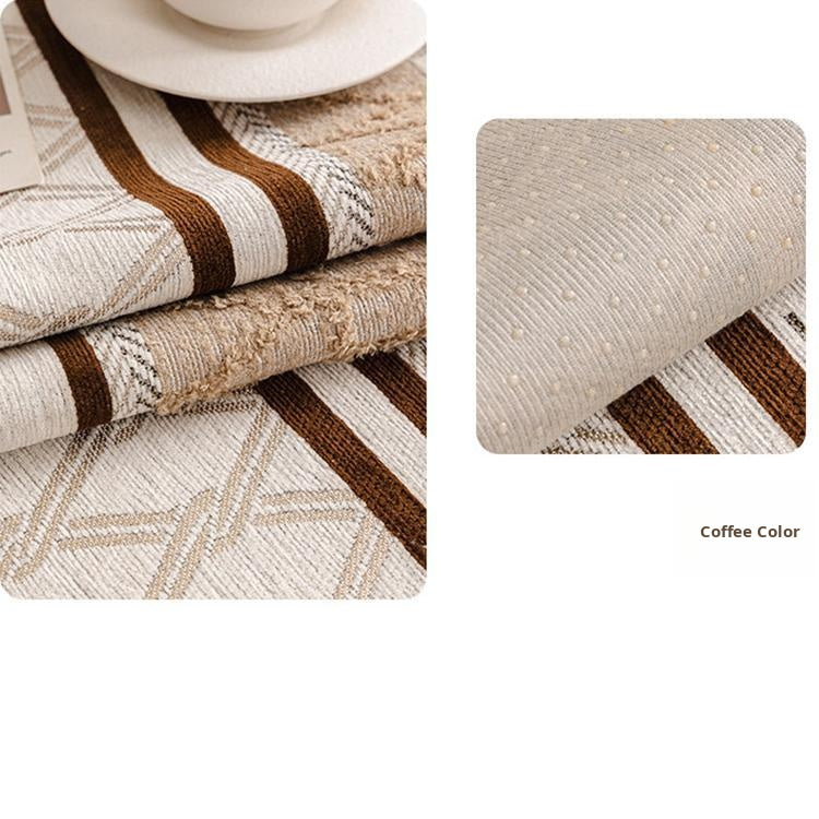 Brown geometric chenille weave and reverse — gsft-9061