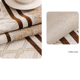 Brown geometric chenille weave and reverse — gsft-9061