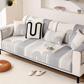 Front view of the arch pattern sofa cover — gsft-9062