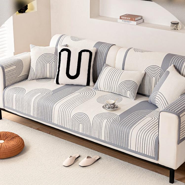 Front view of the arch pattern sofa cover — gsft-9062