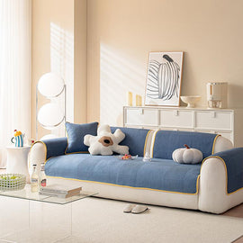 Sweetheart Quilted Cotton Non-Slip Couch Cover styled on a sofa