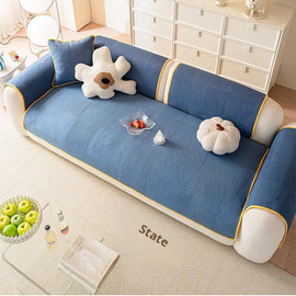 Angled view of the heart quilted sofa cover — gsft-9065