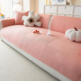 Pink Sweetheart Quilted Cotton Non-Slip Couch Cover