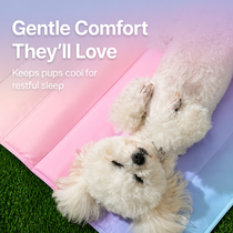 Cooling gel channels distribute a refreshing surface across the pet mat