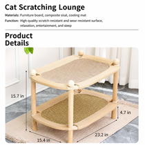 Cat scratching lounge materials and overall dimensions