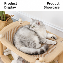 Breathable suspended hammock surface cradles cats above the floor