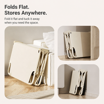 Elevated dog bed folds flat for compact storage