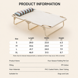 Portable handles make the folding dog cot easier to carry