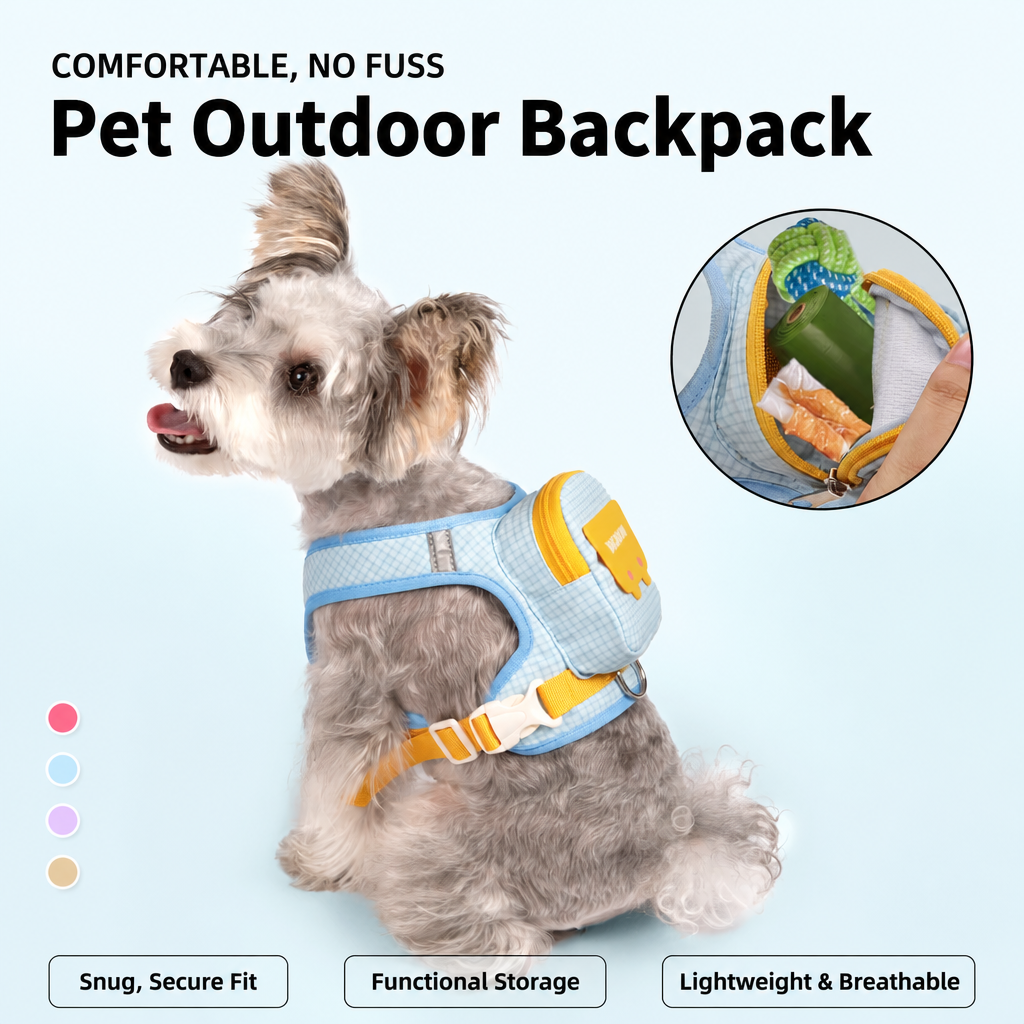 Breathable Reflective Dog Harness Backpack with Storage Pocket Secondary image