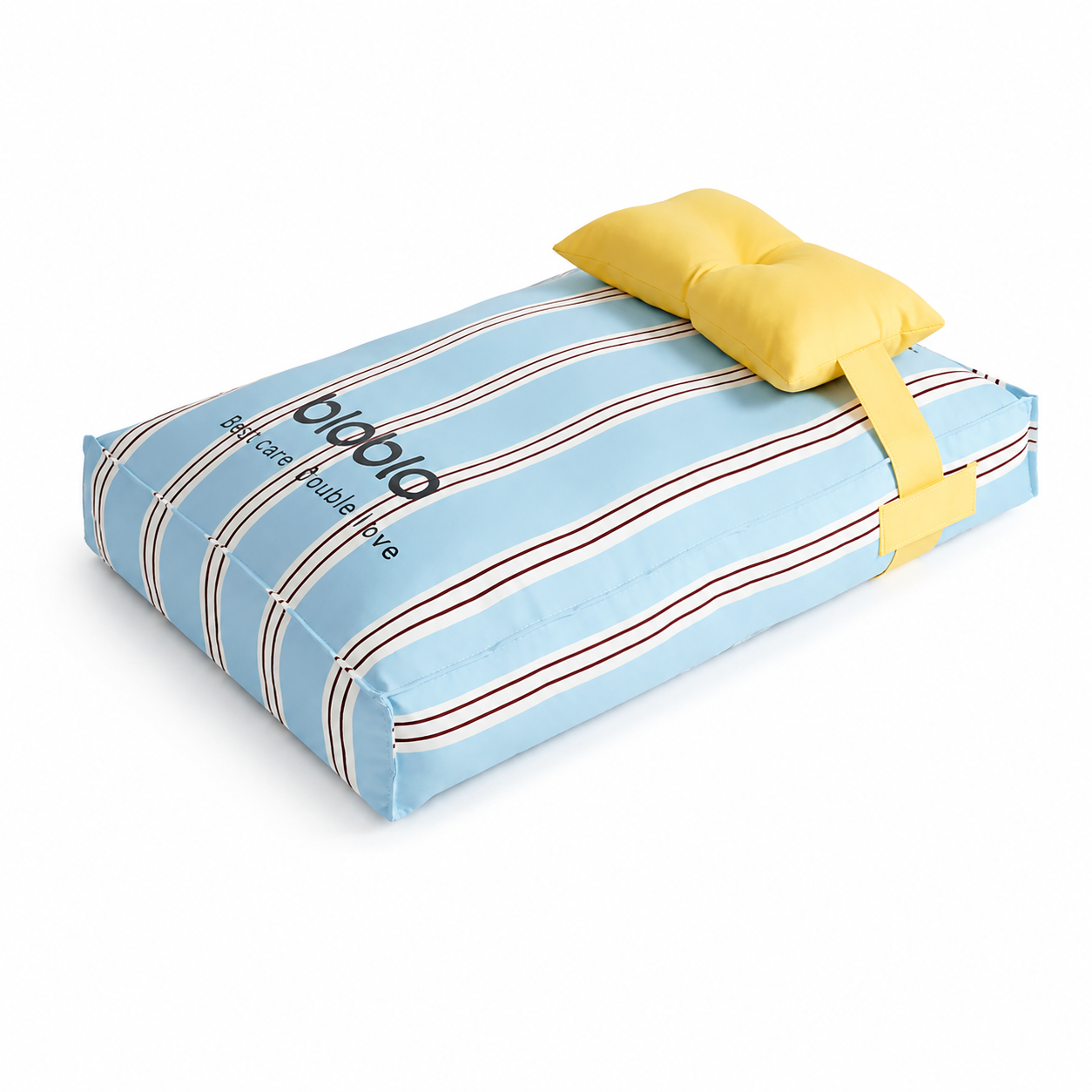 Striped Dog Bed with Removable Support Pillow – detail view 15