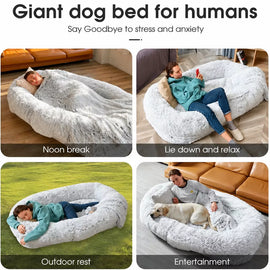 Extra-Large Washable Plush Pet Bed for Dogs and Cats
