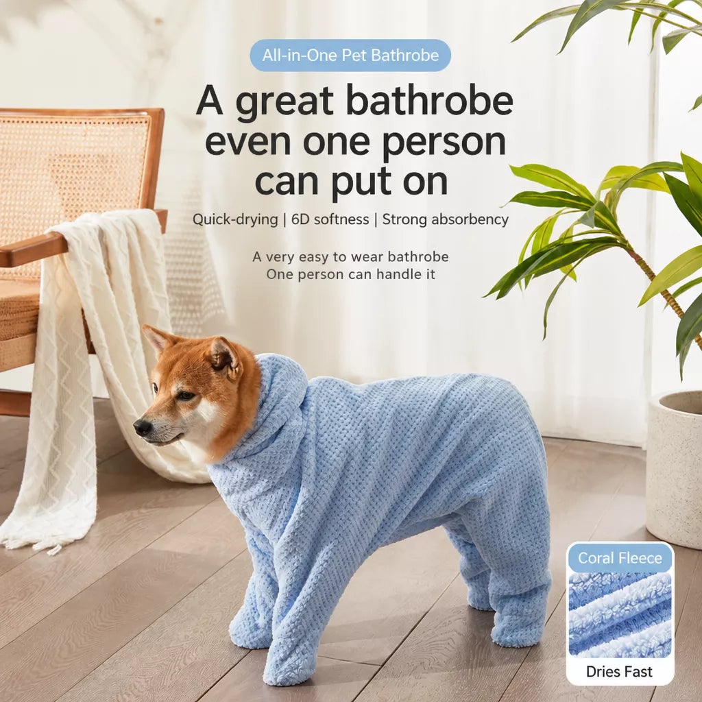 Quick-Dry Pet Bathrobe Towel for Dogs and Cats